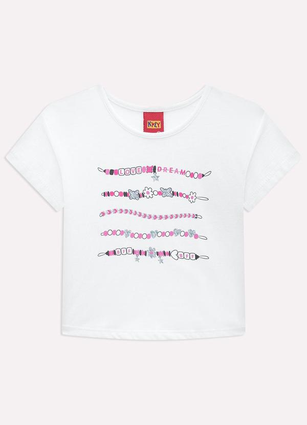 Blusa Cropped Infantil Menina em Algodão Branco
