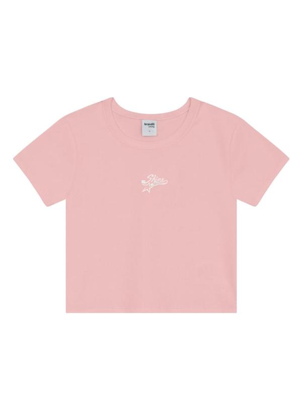 Blusa Cropped Teen Menina em Ribana Rosa