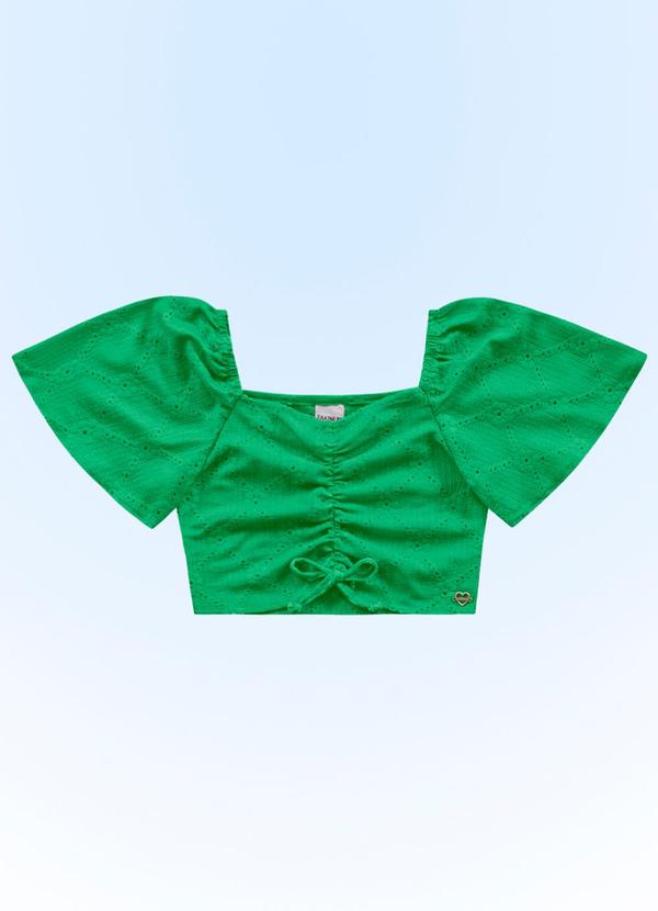 Vista 2 Blusa Cropped Verde Fakini Kids Fakini Kids