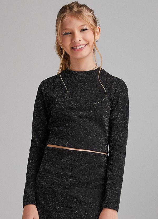 Blusa de Lurex Black Preto