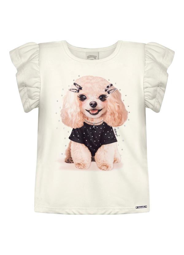 Blusa de Mangas Franzidas com Strass Preto