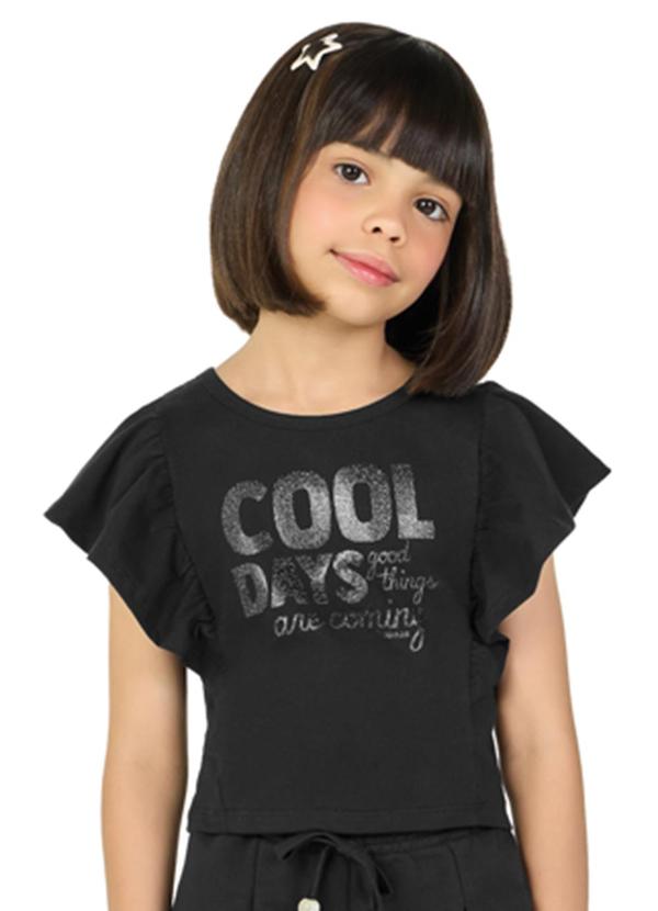 Vista 2 Blusa em Meia Malha Penteada Preto Marlan Marlan