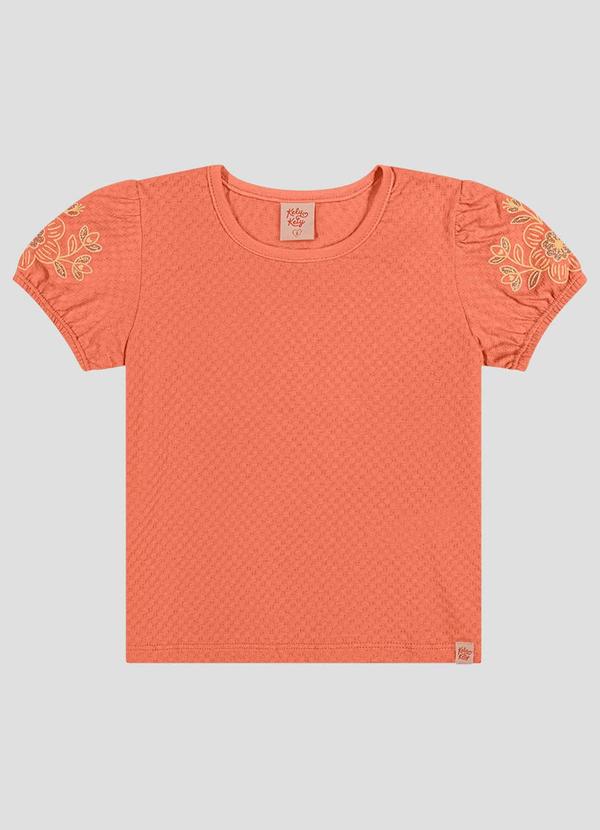 Blusa em Meia Malha Trabalhada Hive Laranja