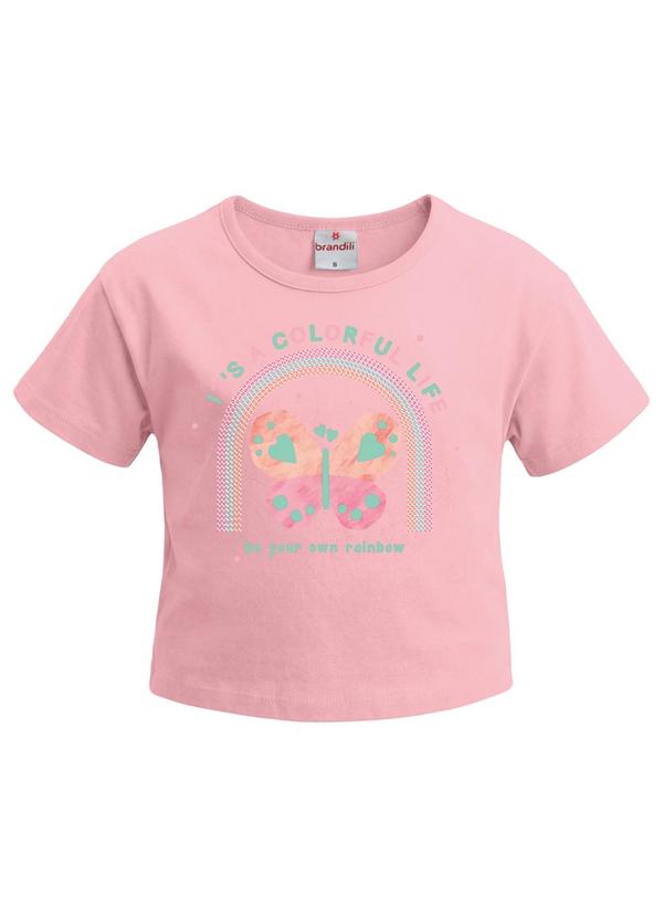 Blusa Estampa de Borboleta Rosa