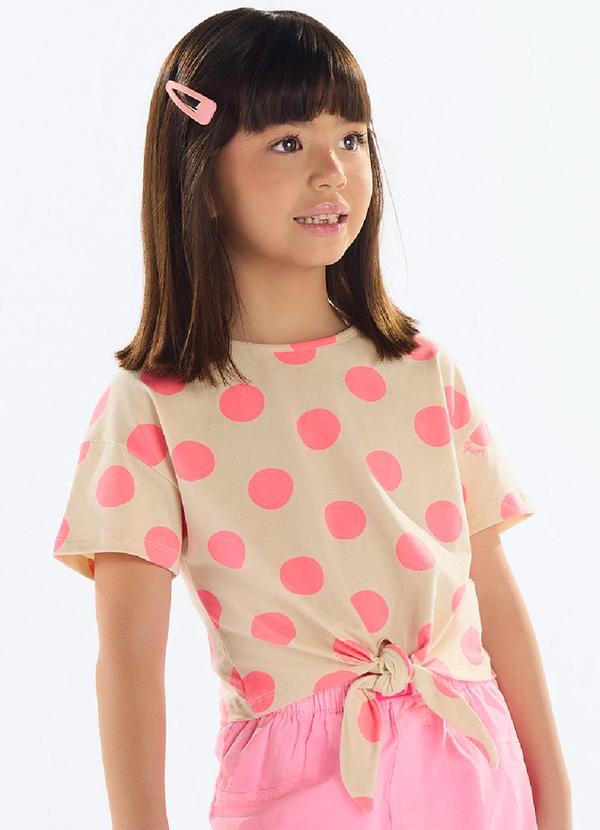 Vista 2 Blusa Estampada Menina Bege Quimby Quimby