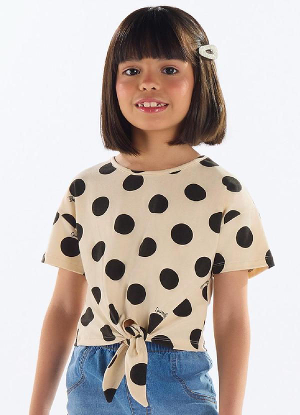 Vista 2 Blusa Estampada Menina Preto Quimby Quimby