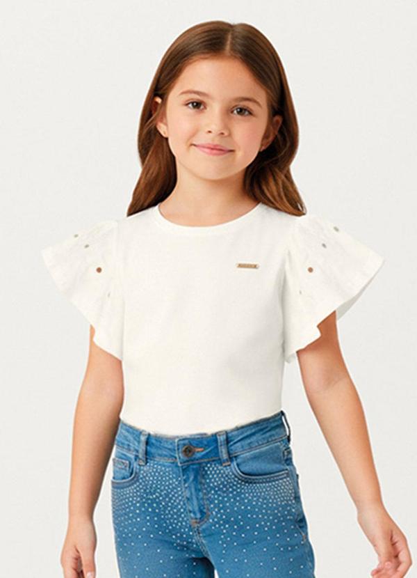 Blusa Evasê em Cotton Off White