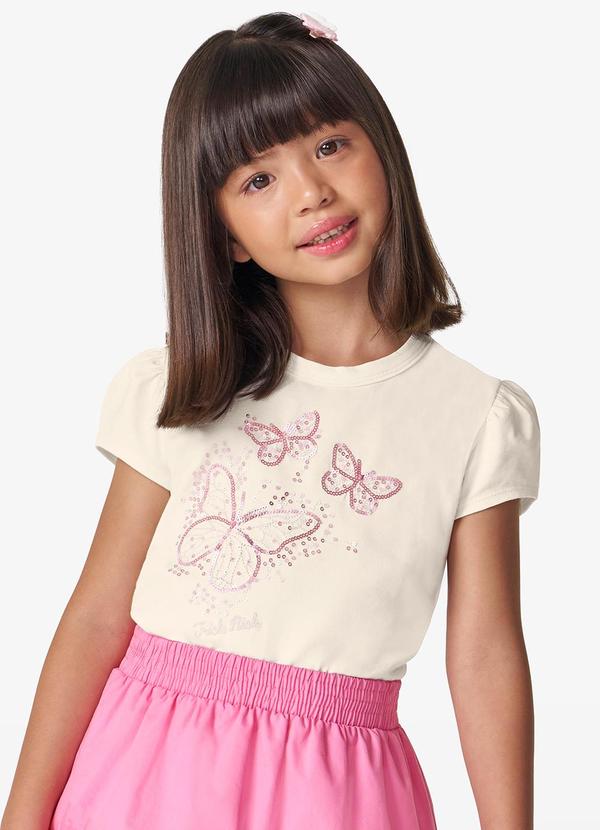 Vista 2 Blusa Feminina em Cotton Leve Bege Trick Nick Trick Nick