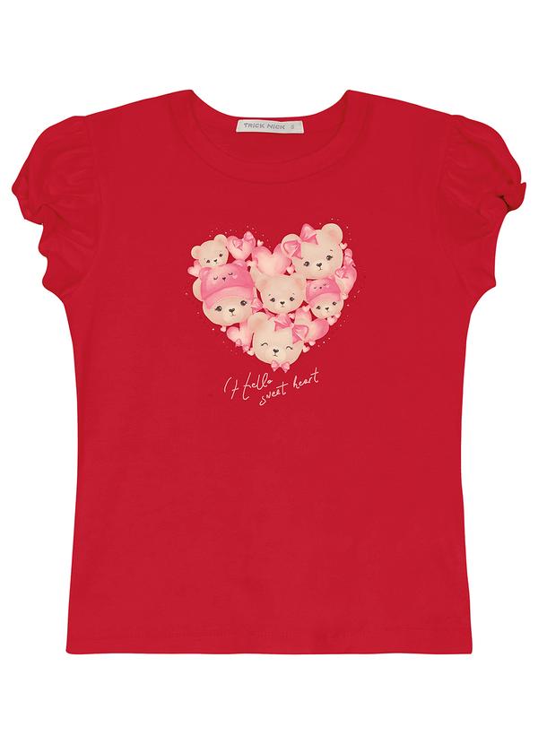 Vista 2 Blusa Feminina em Cotton Leve Vermelho Trick Nick Trick Nick
