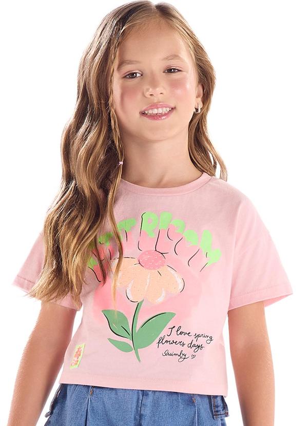 Blusa Feminina Infantil Algodão Rosa