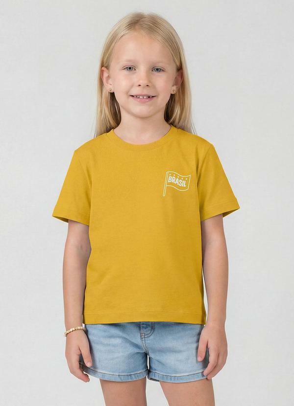 Blusa Feminina Infantil Brasil Amarelo