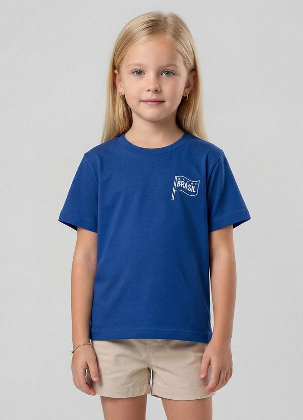 Blusa Feminina Infantil Brasil Azul