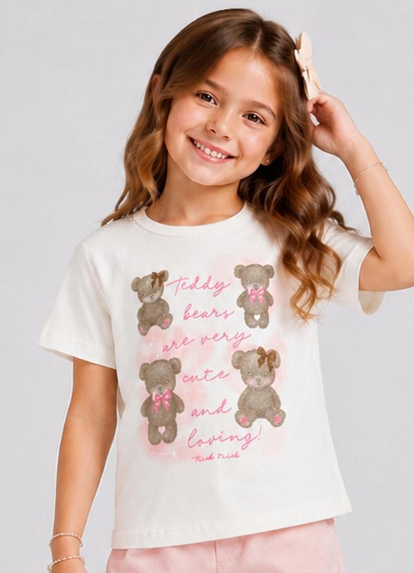 Blusa Feminina Infantil com Estampa Bege