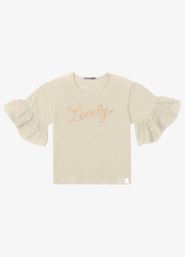 Blusa Feminina Infantil em Cotton Leve Bege