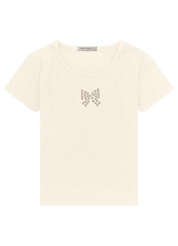 Vista 2 Blusa Feminina Infantil em Ribana 2x1 Bege Trick Nick Trick Nick