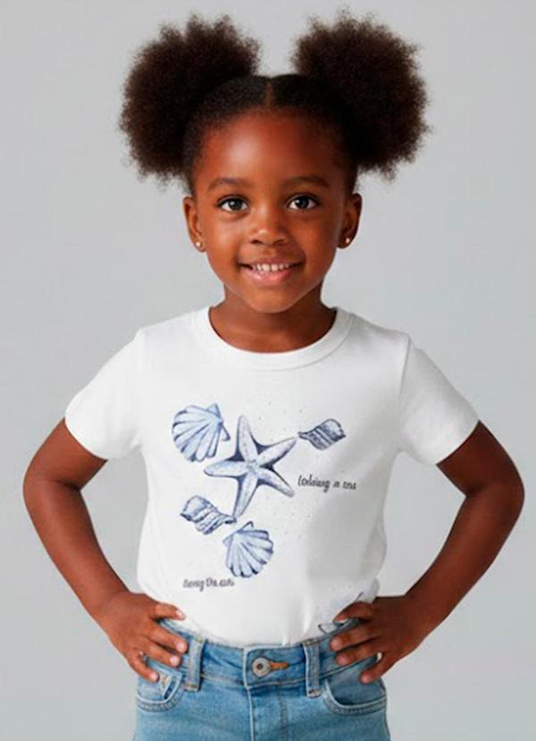 Blusa Feminina Infantil Estampada Bege