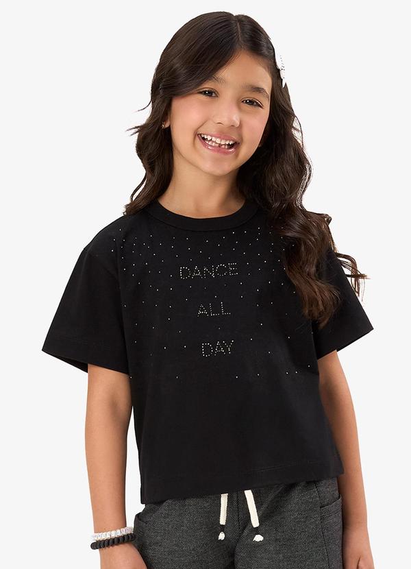 Blusa Feminina Infantil Meia Malha Preto
