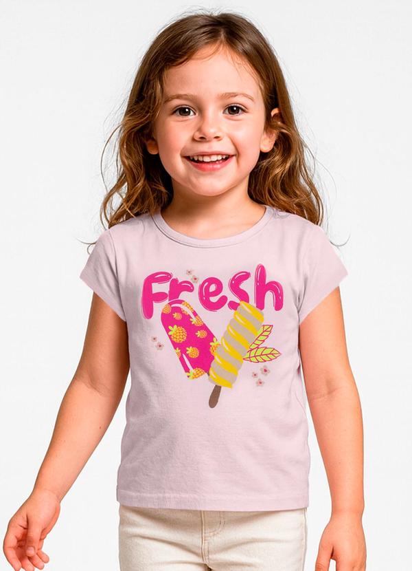 Vista 2 Blusa Feminina Infantil Rosa INFINITA COR INFINITA COR