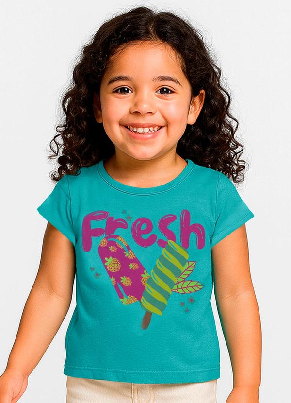 Vista 2 Blusa Feminina Infantil Verde INFINITA COR INFINITA COR