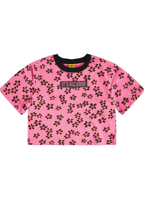 Vista 2 Blusa Feminina Malhao Fruit Rosa Rovi Kids Rovi Kids