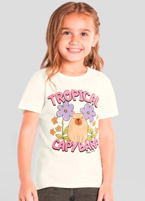 Blusa Florida de Capivara em Puff Bege