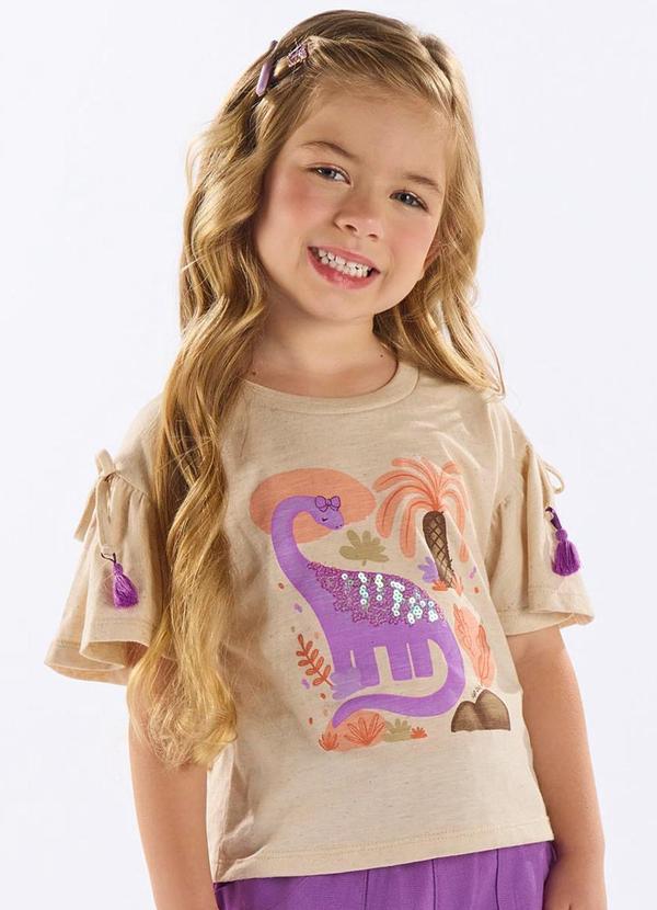 Vista 2 Blusa Infantil Algodão Bege Up Baby Up Baby