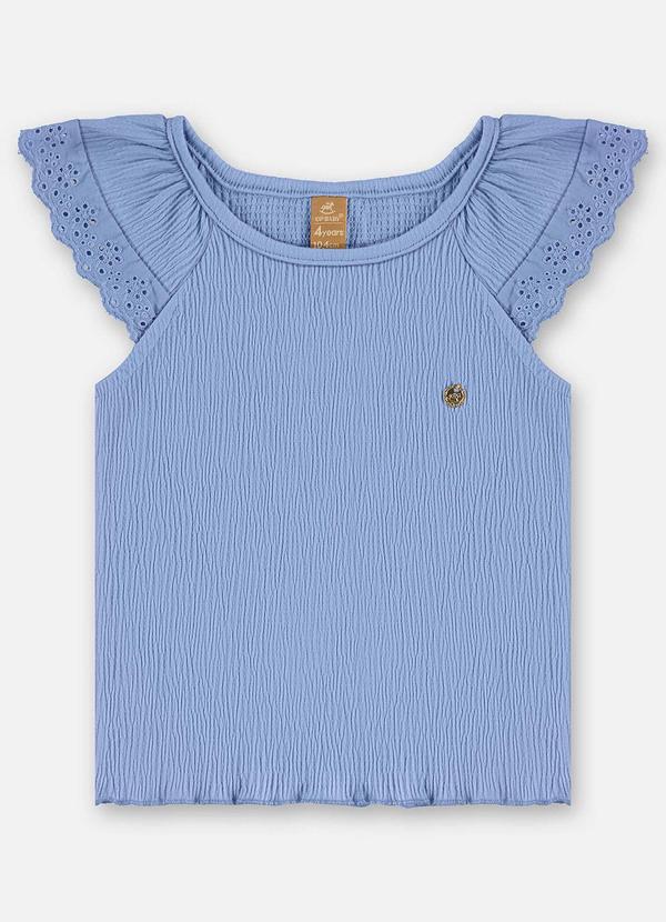 Vista 2 Blusa Infantil Algodão Texturizado Azul Up Baby Up Baby