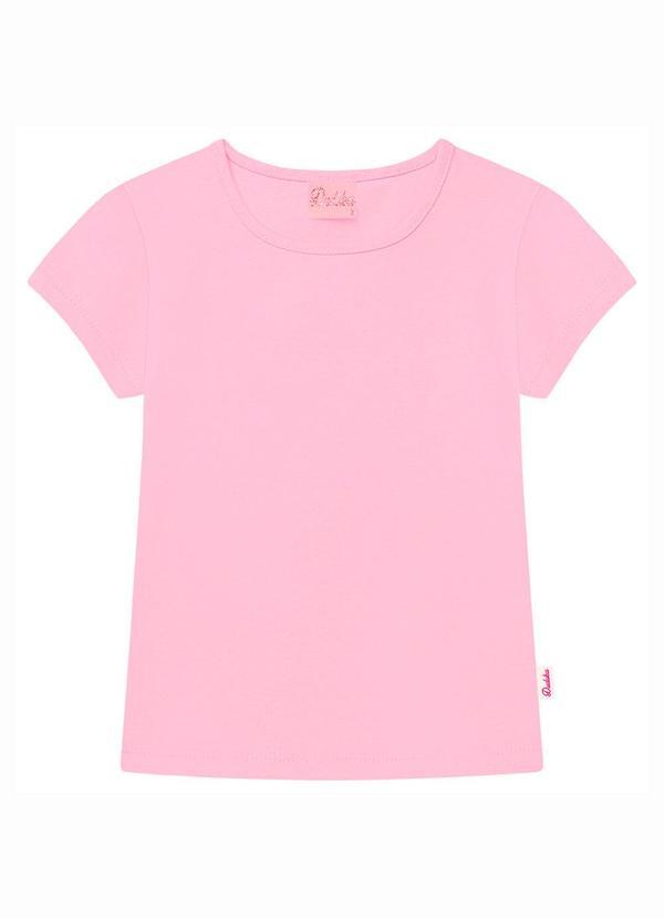 Blusa Infantil Básica com Etiqueta Lateral Rosa