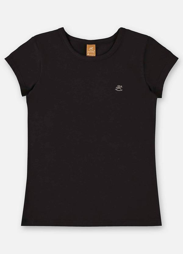 Vista 2 Blusa Infantil Básica em Cotton Preto Up Baby Up Baby