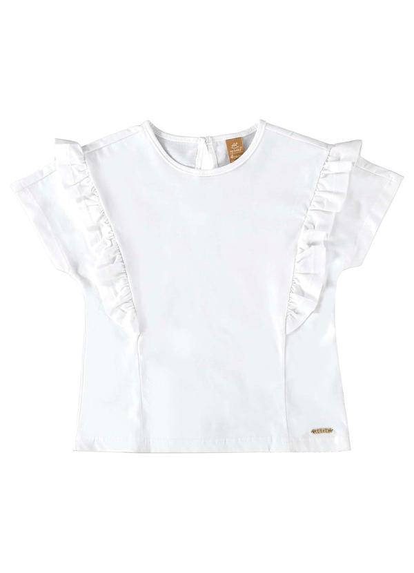 Vista 2 Blusa Infantil Básica em Meia Malha Branco Up Baby Up Baby