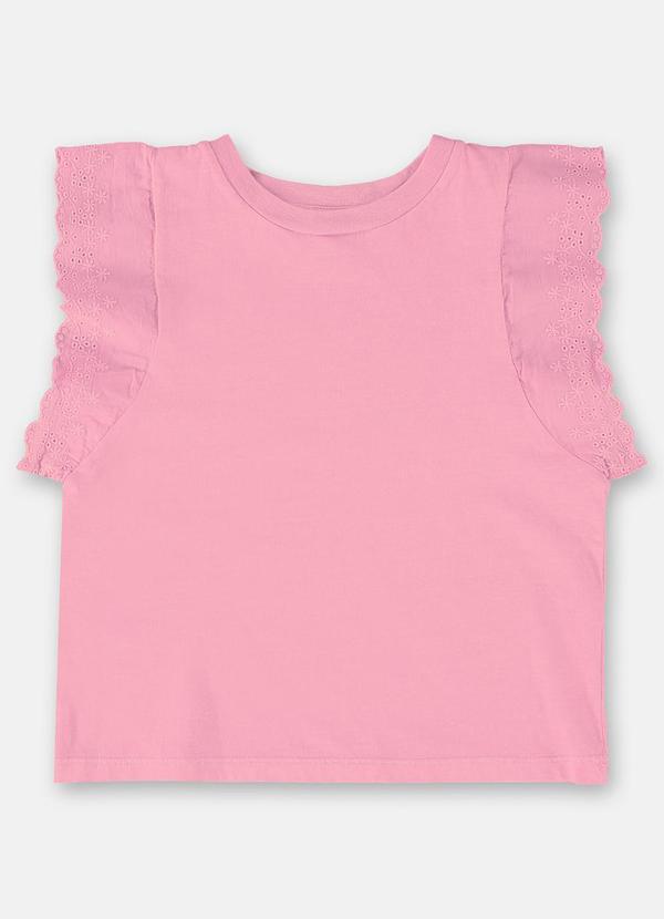 Blusa Infantil Básica em Meia Malha Rosa