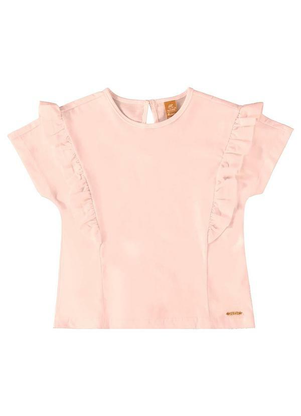 Vista 2 Blusa Infantil Básica em Meia Malha Rosa Up Baby Up Baby