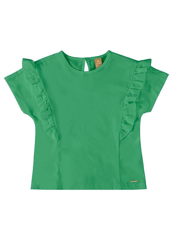 Vista 2 Blusa Infantil Básica em Meia Malha Verde Up Baby Up Baby
