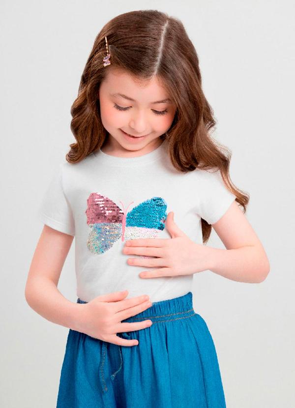 Blusa Infantil com Strass Quimby Branco