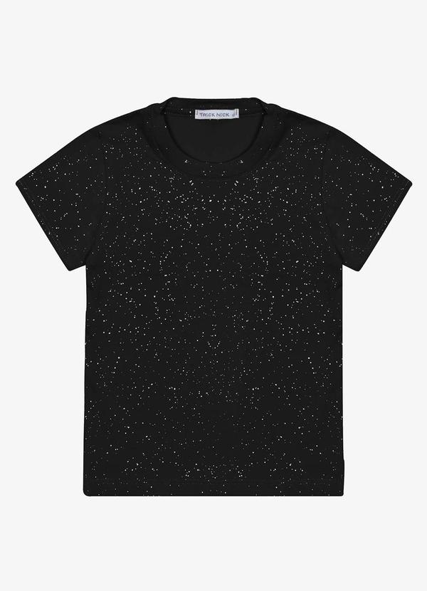 Vista 2 Blusa Infantil Cotton Glitter Preto Trick Nick Trick Nick