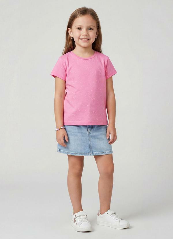 Blusa Infantil Cotton Glitter Rosa
