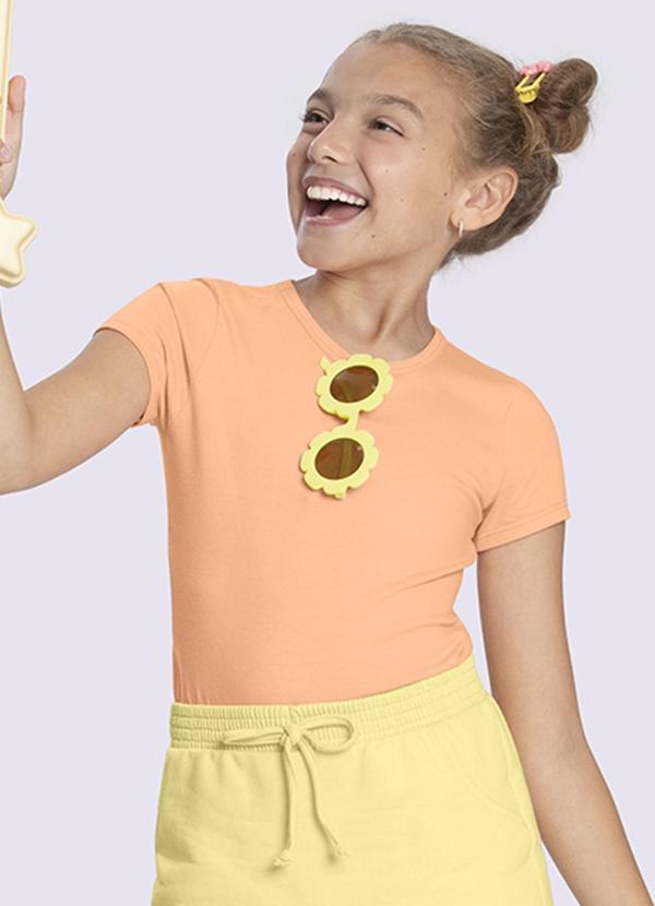 Blusa Infantil em Malha Cotton Básica Laranja