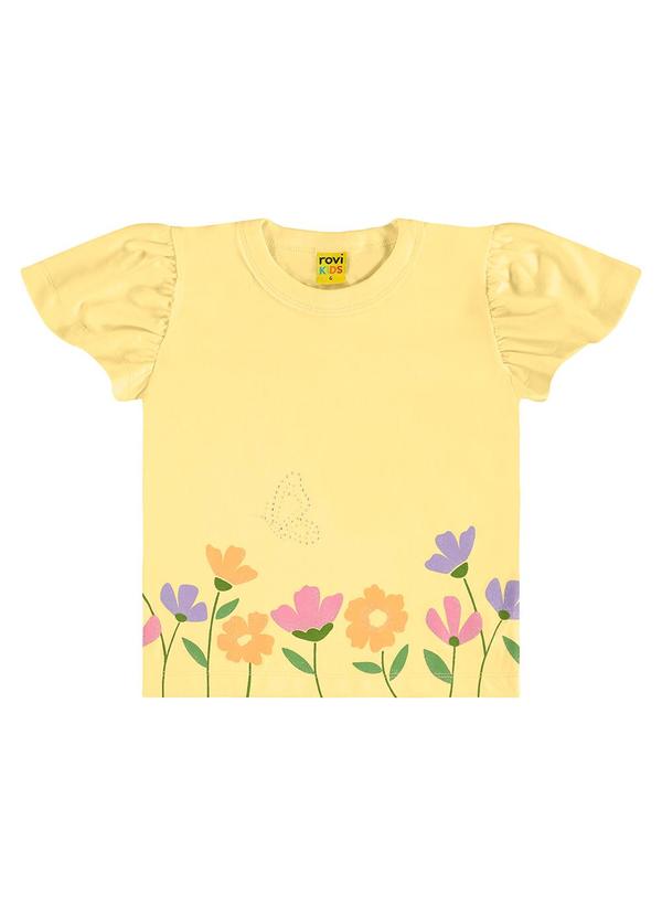 Vista 2 Blusa Infantil em Meia Malha Amarelo Rovi Kids Rovi Kids
