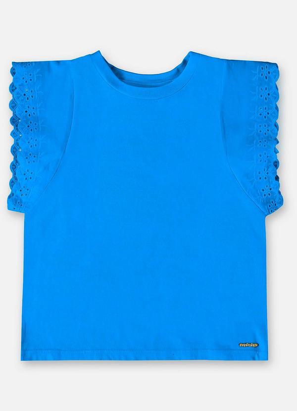 Vista 2 Blusa Infantil em Meia Malha Azul Up Baby Up Baby
