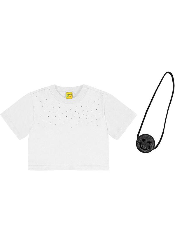 Vista 2 Blusa Infantil em Meia Malha Branco Rovi Kids Rovi Kids