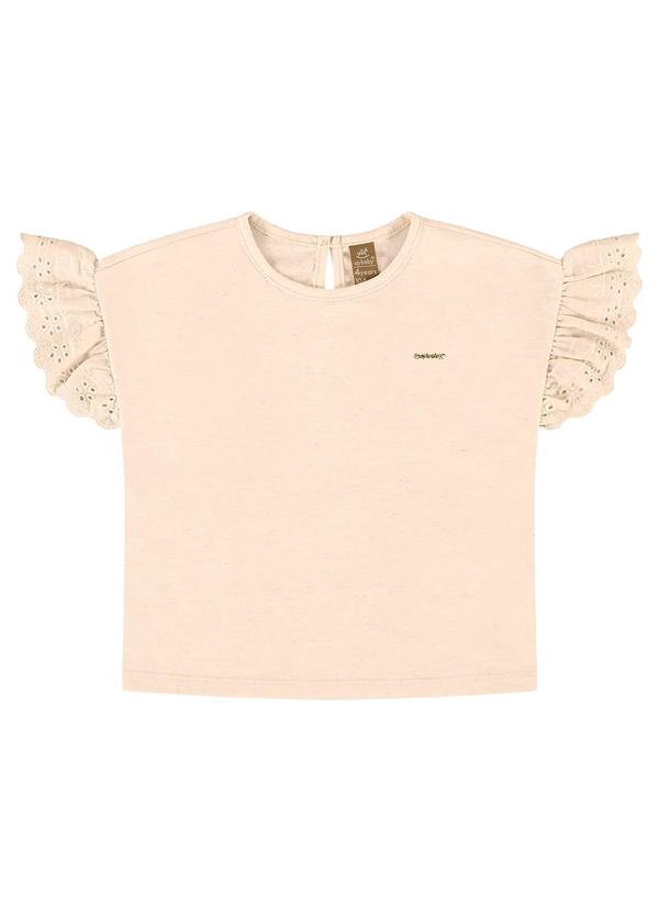 Vista 2 Blusa Infantil em Meia Malha Flamê Bege Up Baby Up Baby