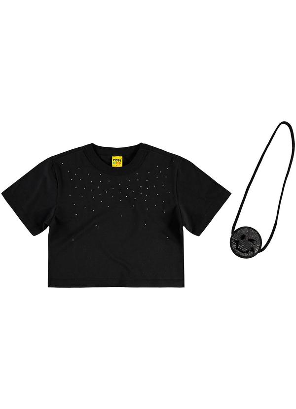 Vista 2 Blusa Infantil em Meia Malha Preto Rovi Kids Rovi Kids