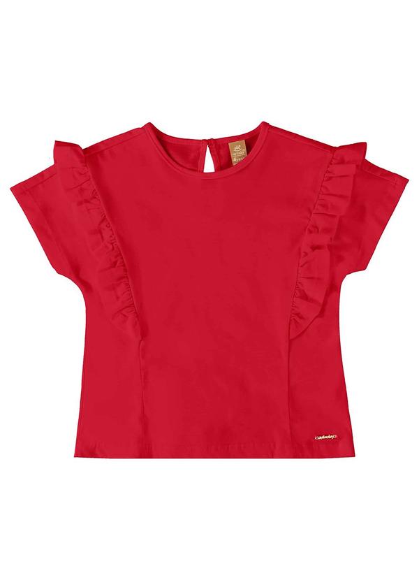 Vista 2 Blusa Infantil em Meia Malha Vermelho Up Baby Up Baby
