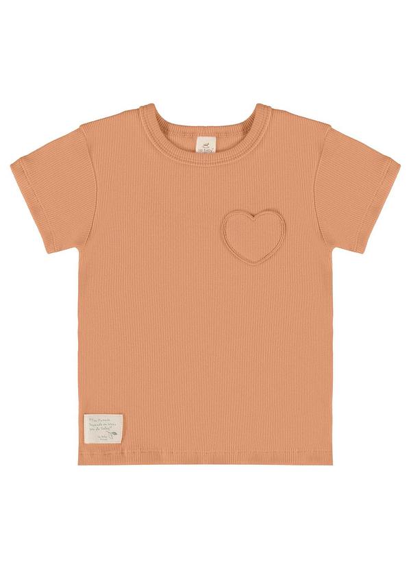 Vista 2 Blusa Infantil em Ribana Canelada Marrom Up Baby Up Baby
