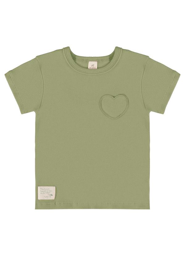 Vista 2 Blusa Infantil em Ribana Canelada Verde Up Baby Up Baby