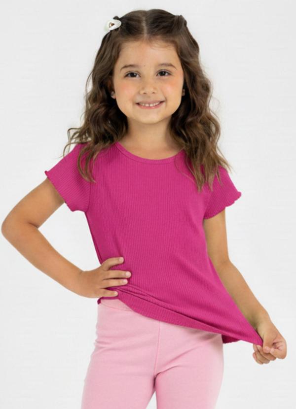 Vista 2 Blusa Infantil em Ribana Guloseima Rosa
