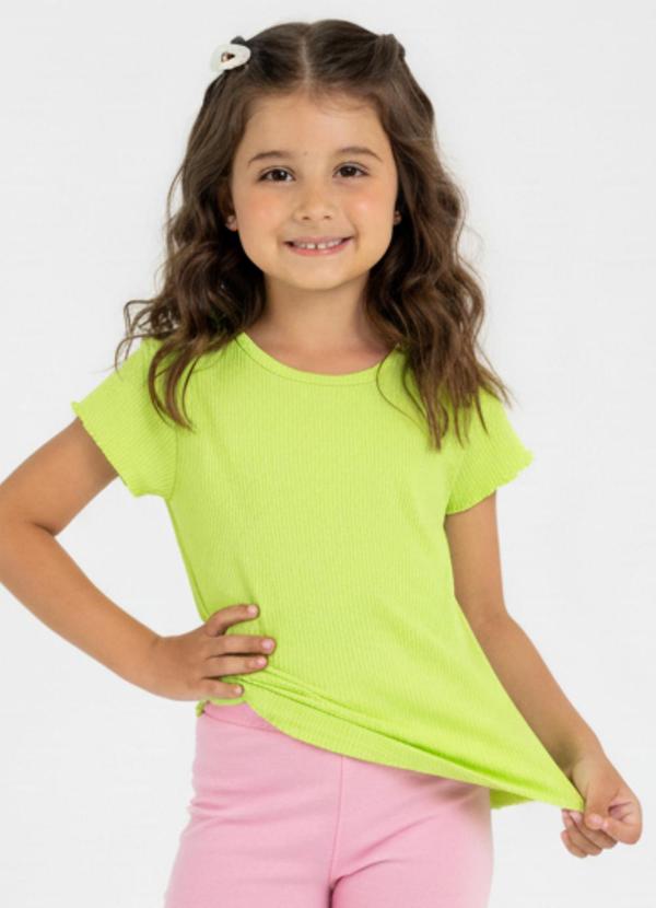 Vista 2 Blusa Infantil em Ribana Guloseima Verde