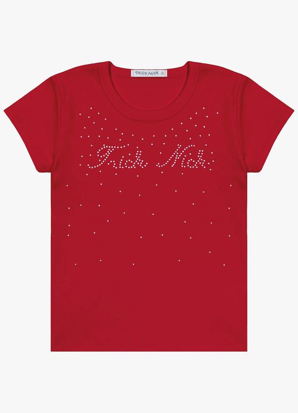 Vista 2 Blusa Infantil em Ribana Vermelho Trick Nick Trick Nick