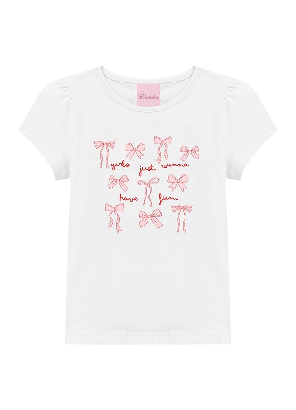 Blusa Infantil Estampa Laço Branco