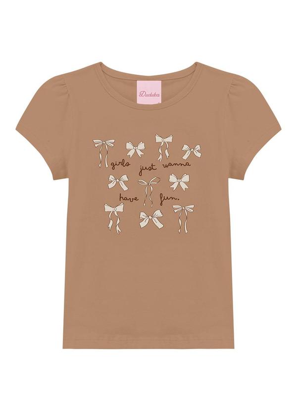 Blusa Infantil Estampa Laço Marrom